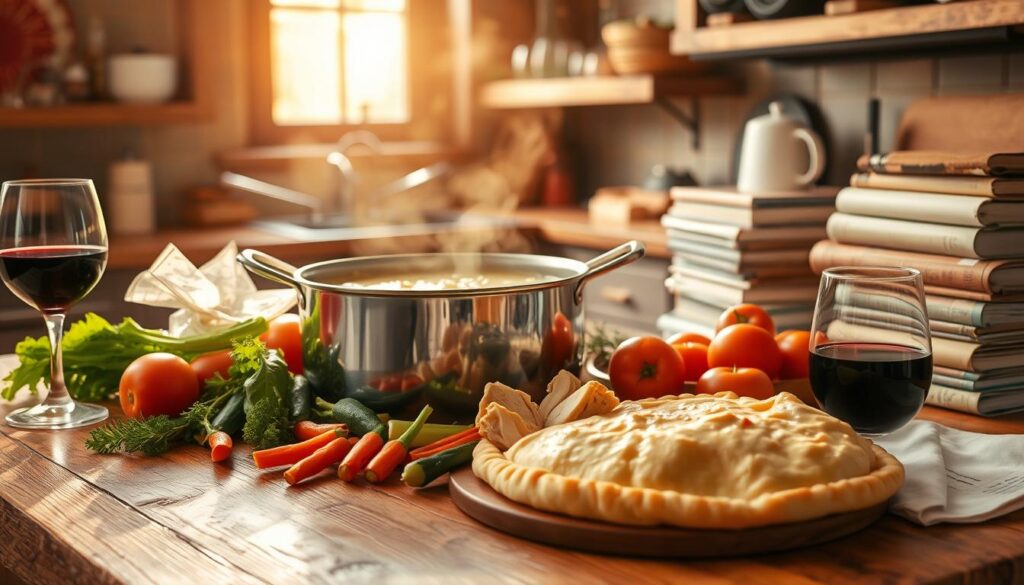 Chicken Pot Pie Soup Preparation