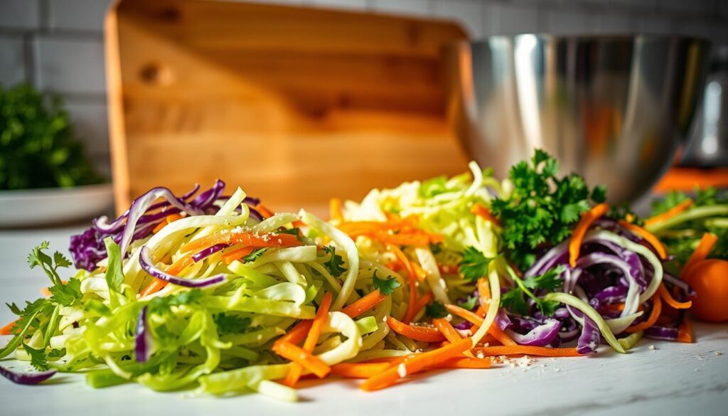 Fresh Cabbage Slaw Preparation