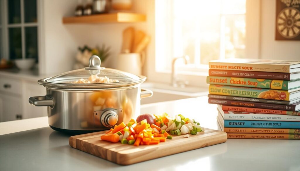 Slow Cooker Chicken Soup Preparation