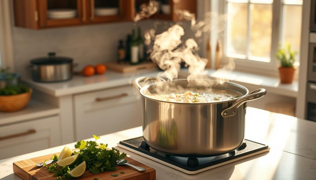 White Chicken Chili Soup Cooking Process