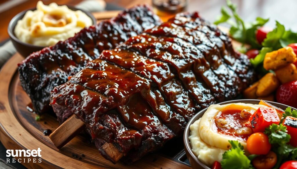 Boneless Beef Ribs with Side Dishes