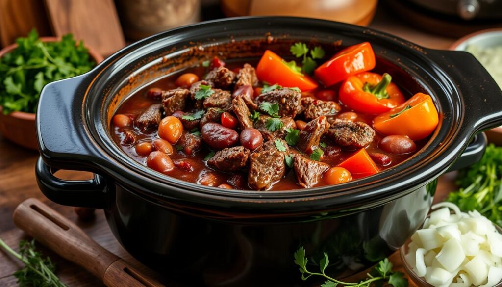 Slow Cooker Beef Chili Preparation